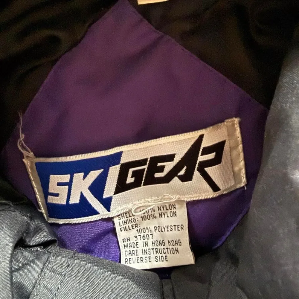 90s Ski Gear jacket colorblock Purple & Black women’s Large